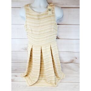 Max Studio Eloise Cream Tan Summer Dress Sleeveless Size 8 New With Tags
